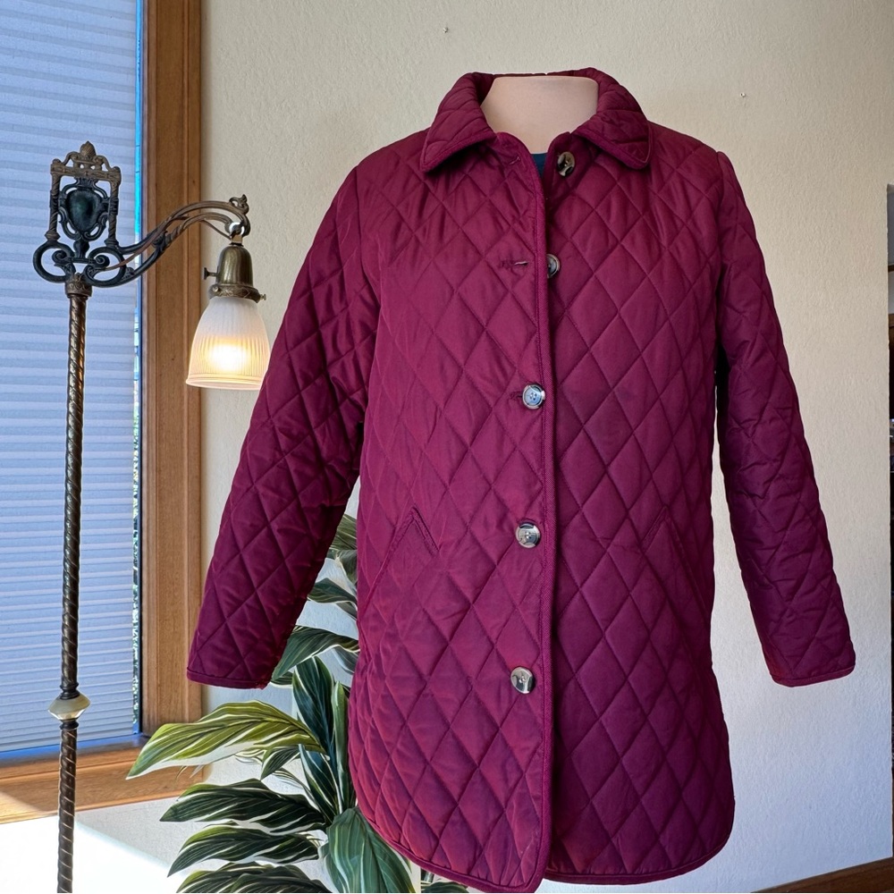 TOG SHOP QUILTED BURGUNDY JACKET SIZE Small